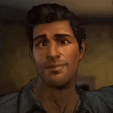 a cartoon drawing of a man 's face with a serious look on his face