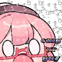 a pixel art drawing of a girl with glasses and the words omg i am on the bottom