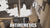 a picture of a cat with the words antimemetics written on it