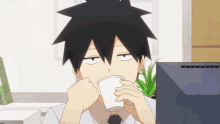 My Senpai Is Annoying Coffee GIF - My Senpai Is Annoying Coffee Indifference GIFs