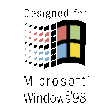 a pixelated image of a window with the words designed for microso windows 98 below it