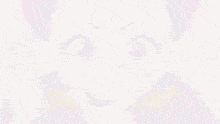 a close up of a cartoon character with a pink hat
