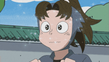 a close up of a cartoon character with the word nhk on the bottom right