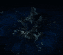 a painting of a person in the water with jellyfish around them