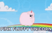 Pink Fluffy Unicorn Love GIF