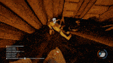 a screenshot of a video game shows a person holding a stick