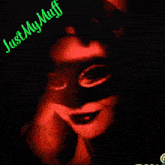 a picture of a woman wearing a mask with the words " love my hug " on the bottom right