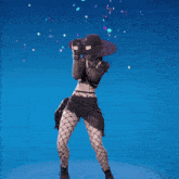 a woman in a witch costume is standing in front of a blue sky