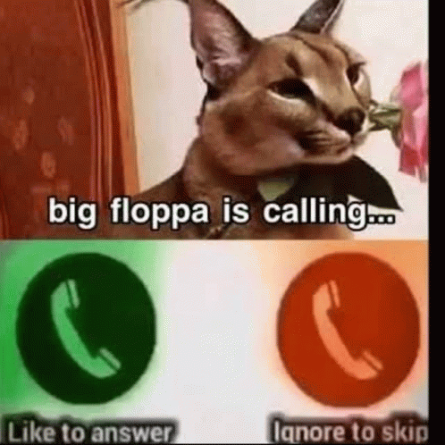 big floppa is calling on Make a GIF