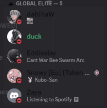 a screenshot of a discord channel shows the global elite - 5