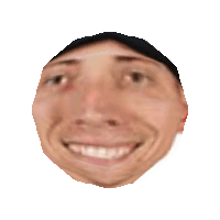 a close up of a man 's face with a smile on his face