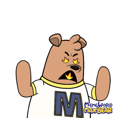 Nope Angry Bear Sticker - Nope Angry Bear Bear Cartoon Stickers