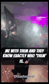 a picture of a woman dancing with the caption " me with them and they know exactly who them is "