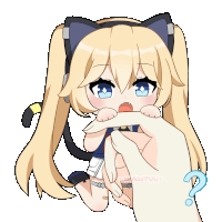 a drawing of a girl with a cat ear on her head