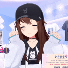 a girl wearing a nun nun shirt and a hat