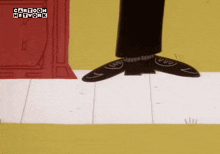 a cartoon character 's feet are shown in a scene from cartoon network