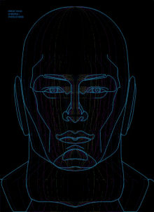 a colorful drawing of a man 's face with the words serie face on the bottom