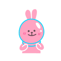 Pink Rabbit Sticker - Pink Rabbit Heart Stickers