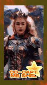a picture of a woman with a crown on her head and the words go-cast ms phel