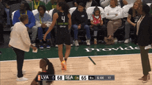 a basketball game is being played between the seahawks and lva