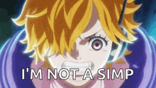 a girl with headphones on her head says i 'm not a simp .