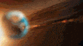 a computer generated image of a planet being destroyed by a black hole