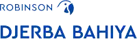 a red and blue logo for robinson djerkda bahiya