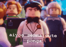 a lego man in a tuxedo with the words aiyoo semma cute ponga