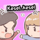 a cartoon of a man and a woman with the words kesel.kesel written above them