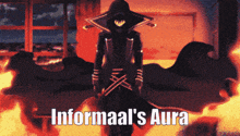 a picture of a person with the words ' informal 's aura ' at the bottom