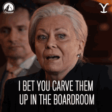 I Bet You Carve Them Up In The Boardroom Caroline Warner GIF - I Bet You Carve Them Up In The Boardroom Caroline Warner Jacki Weaver GIFs