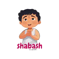 a cartoon drawing of a boy with the name shabash