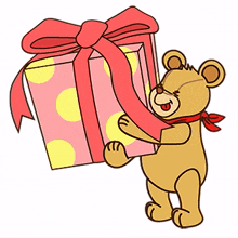 bear gift expected happy delight
