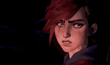 a close up of a woman 's face with a tattoo on her forehead that says vi
