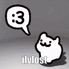 a cartoon cat with a mustache and a speech bubble with the number 3 .