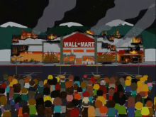 Walmart Ablaze In South Park GIF - Walmart Fire Wallmart GIFs
