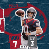 a football player with the number 10 on his jersey is throwing a football