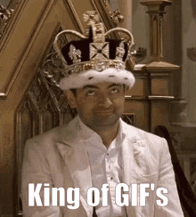King Of Gifs Rowan Atkinson GIF - King Of Gifs Rowan Atkinson Crown GIFs