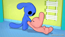 a gif from gifrun.com shows a blue bunny and a pink bunny