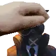 a pixel art of a person wearing a gas mask and a hat