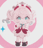 a drawing of a little girl with a red headband