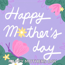 a purple background with the words happy mother 's day on it