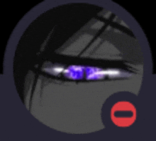 a close up of a person 's eye with a red circle in the middle .