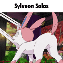 a picture of sylveon solos with a pink and white bunny