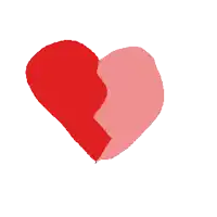 a pixel art of a red and pink heart with a square in the middle