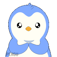 a penguin is holding a green coin with the letter t in it