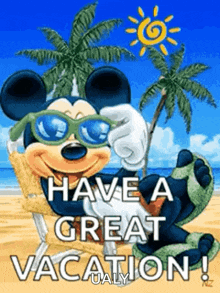 Mouse Mickey On Vacation GIF