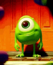 mike wazowski smile monsters inc contended eye
