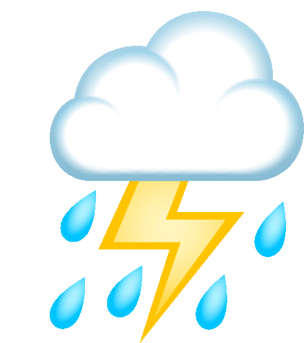 Cloud With Lightning And Rain Nature Sticker - Cloud With Lightning And Rain Nature Joypixels Stickers