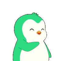 a cartoon penguin with a green head and white body
